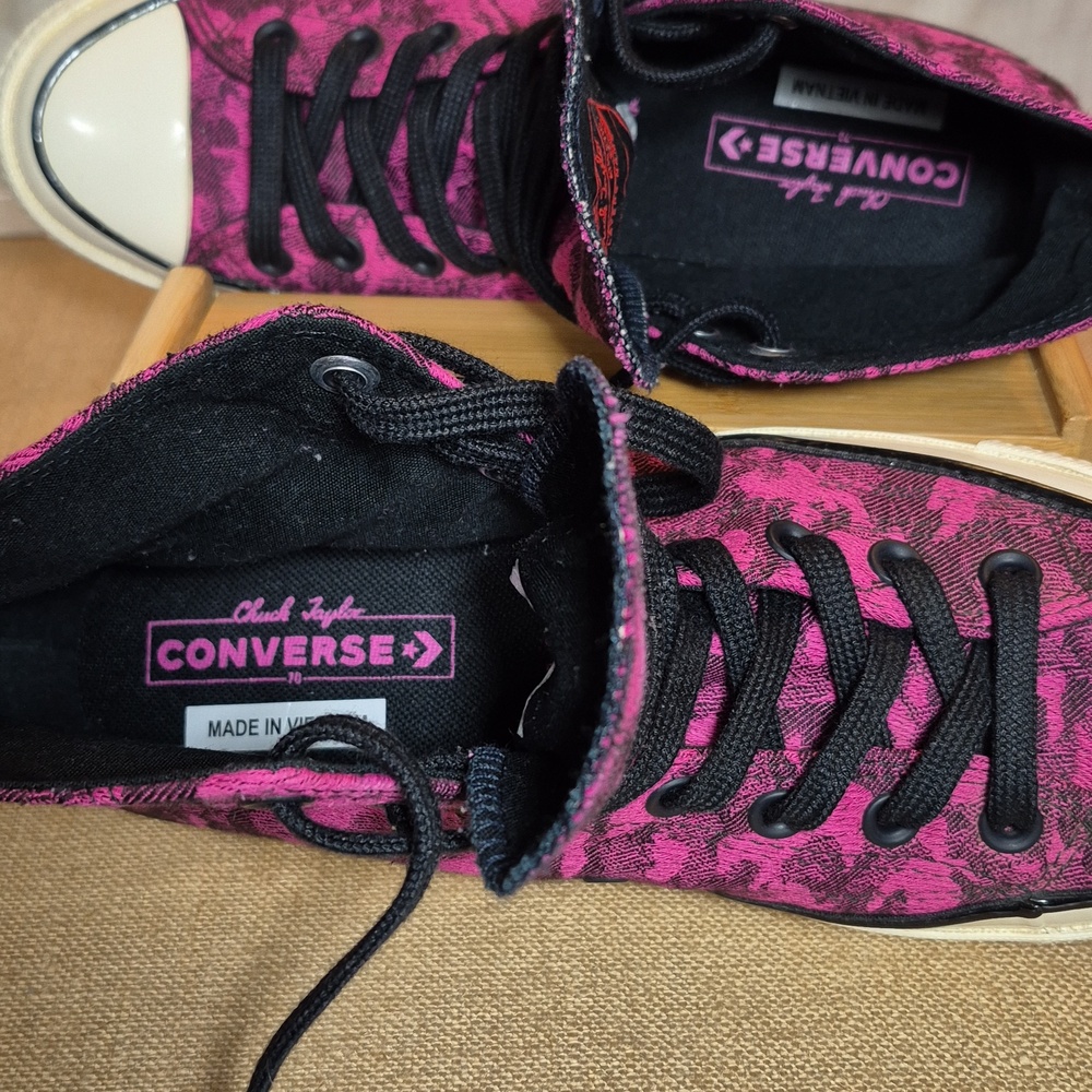 Converse Chuck 70 HiCamo Denim Active Fuchsia Sneakers Unisex M-7.5/W-9.5 - Picture 8 of 11